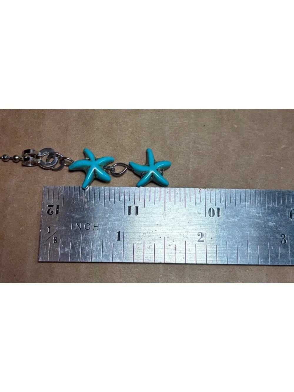 Blue Starfish & Turtle Pendant Ceiling Fan Pull Light Lamp Chain Handmade Sd